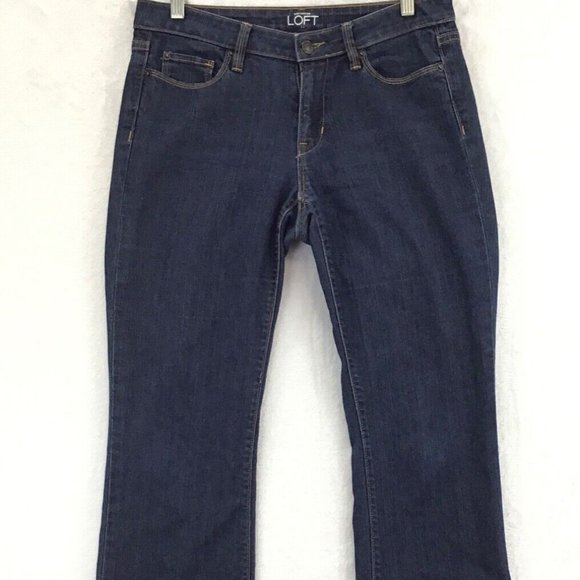 Ann Taylor Loft Womens Size 8 Modern Boot Jeans Inseam 33" Whiskering Stretch - Picture 6 of 11